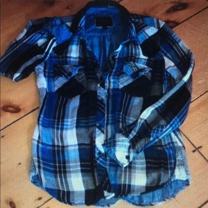 RAILS BLUE BLACK PLAID SHIRT